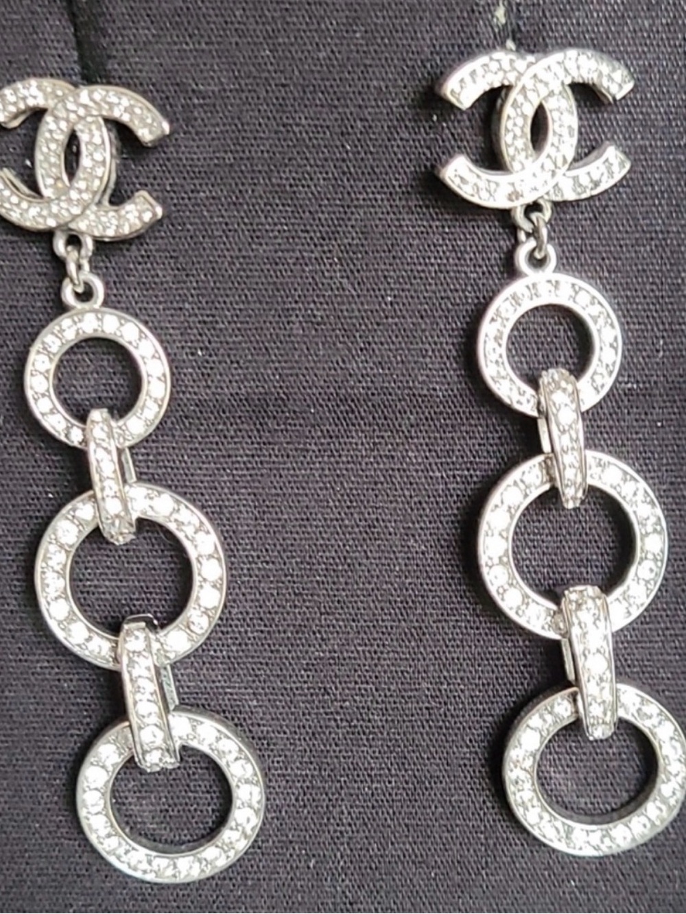 Silver Crystal Drop Earrings